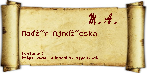 Maár Ajnácska névjegykártya